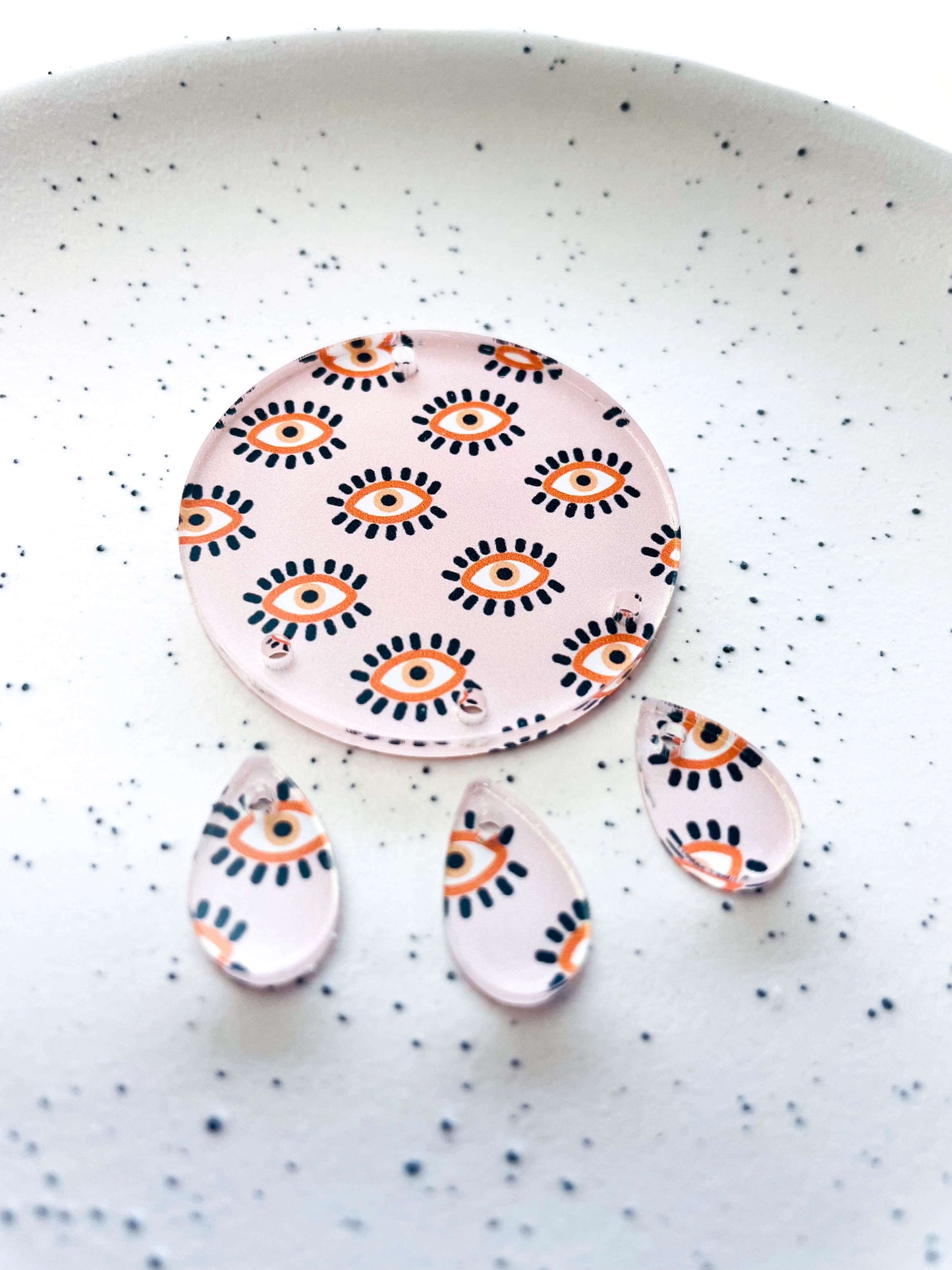 4cm Circle - Clear Acrylic - Boho - 10