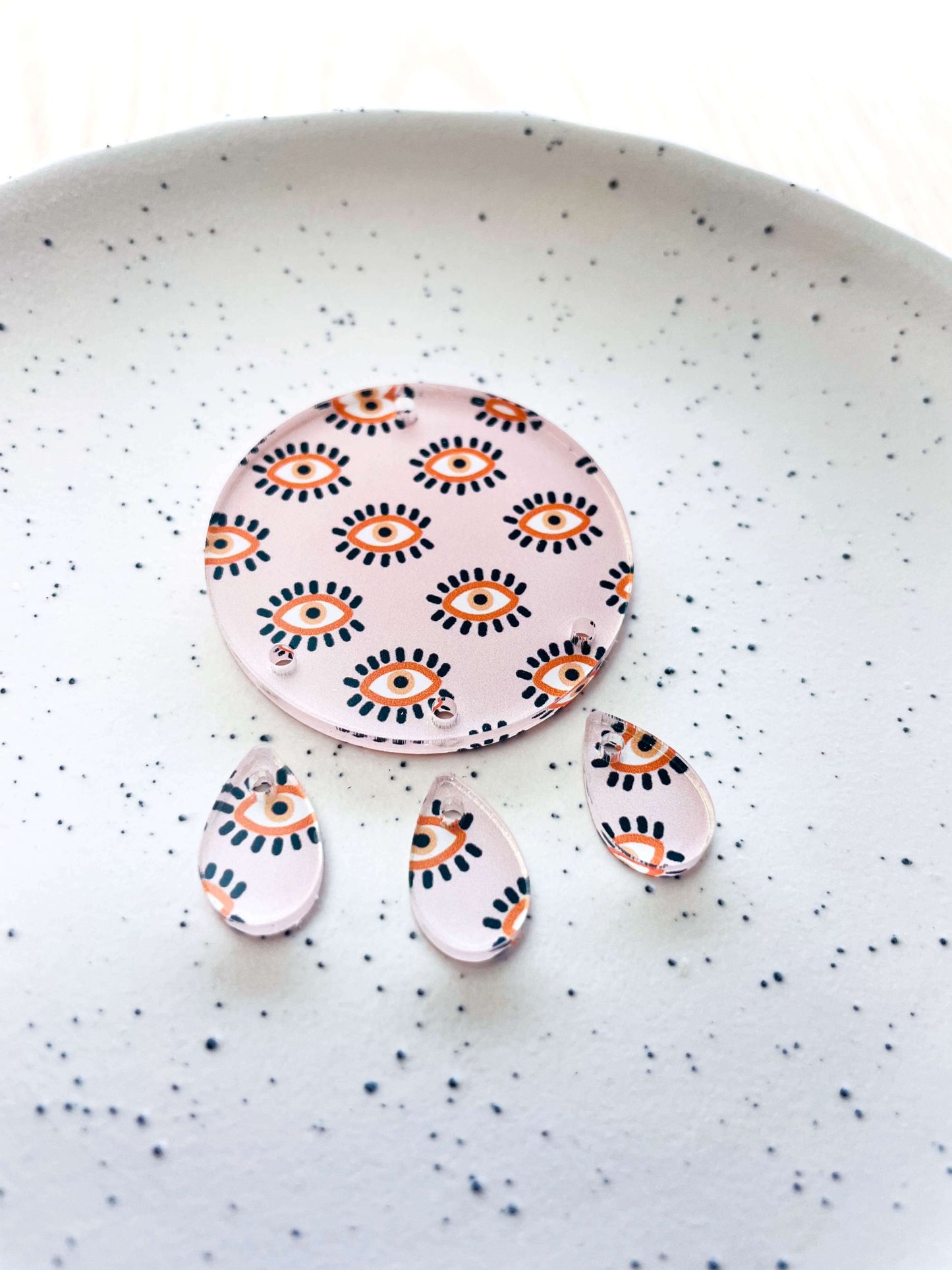 4cm Circle - Clear Acrylic - Boho - 10
