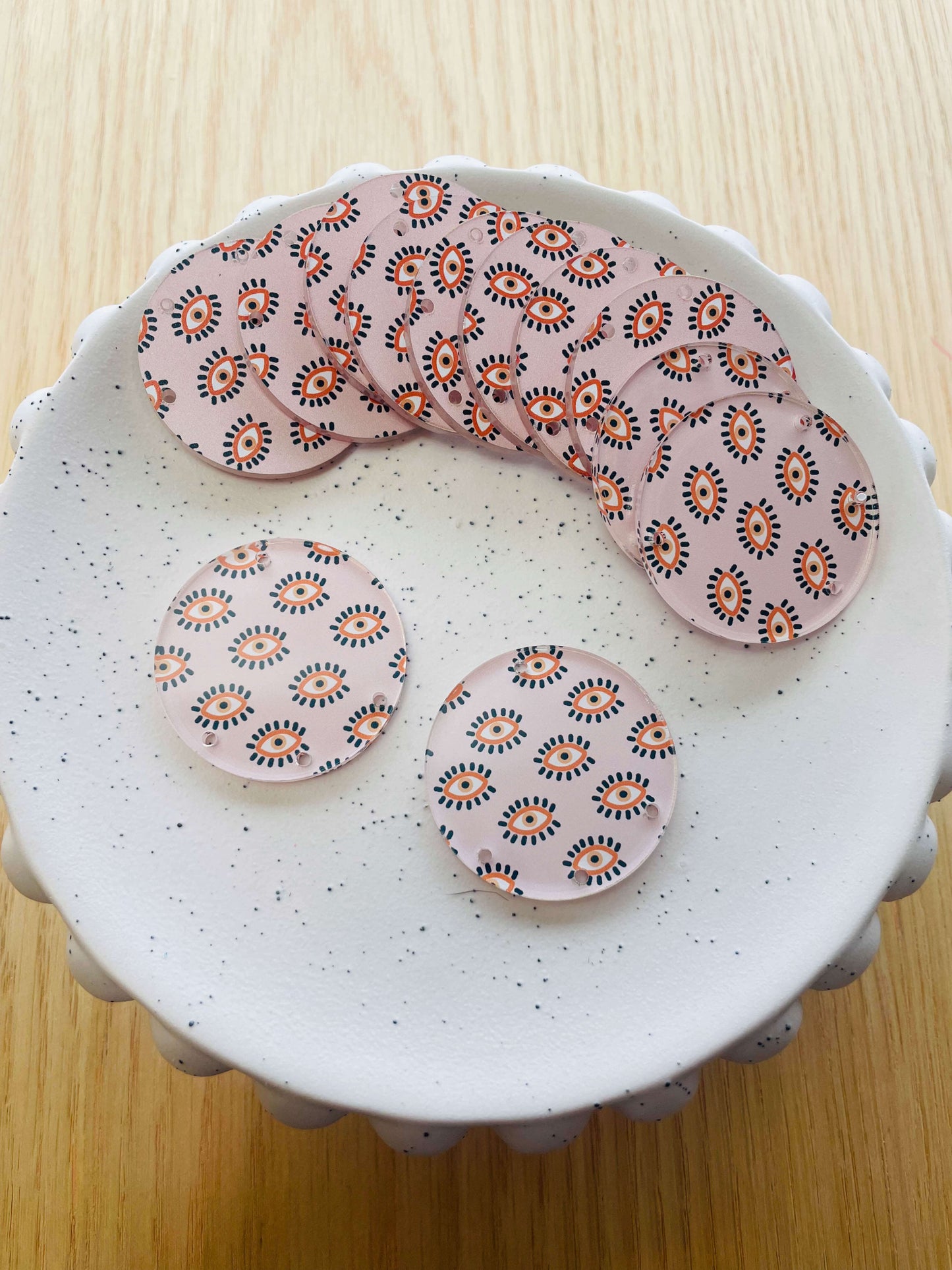 4cm Circle - Clear Acrylic - Boho - 10