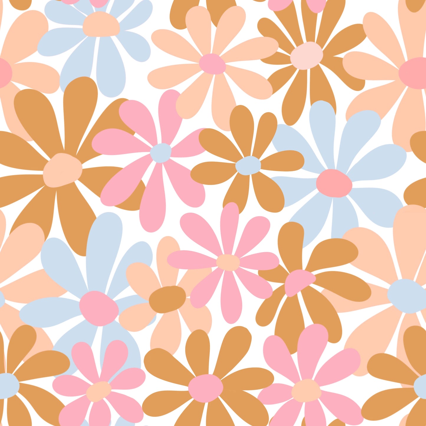 Wood - 2cm - Boho Flower 2 Shape - Abstract Floral - 54