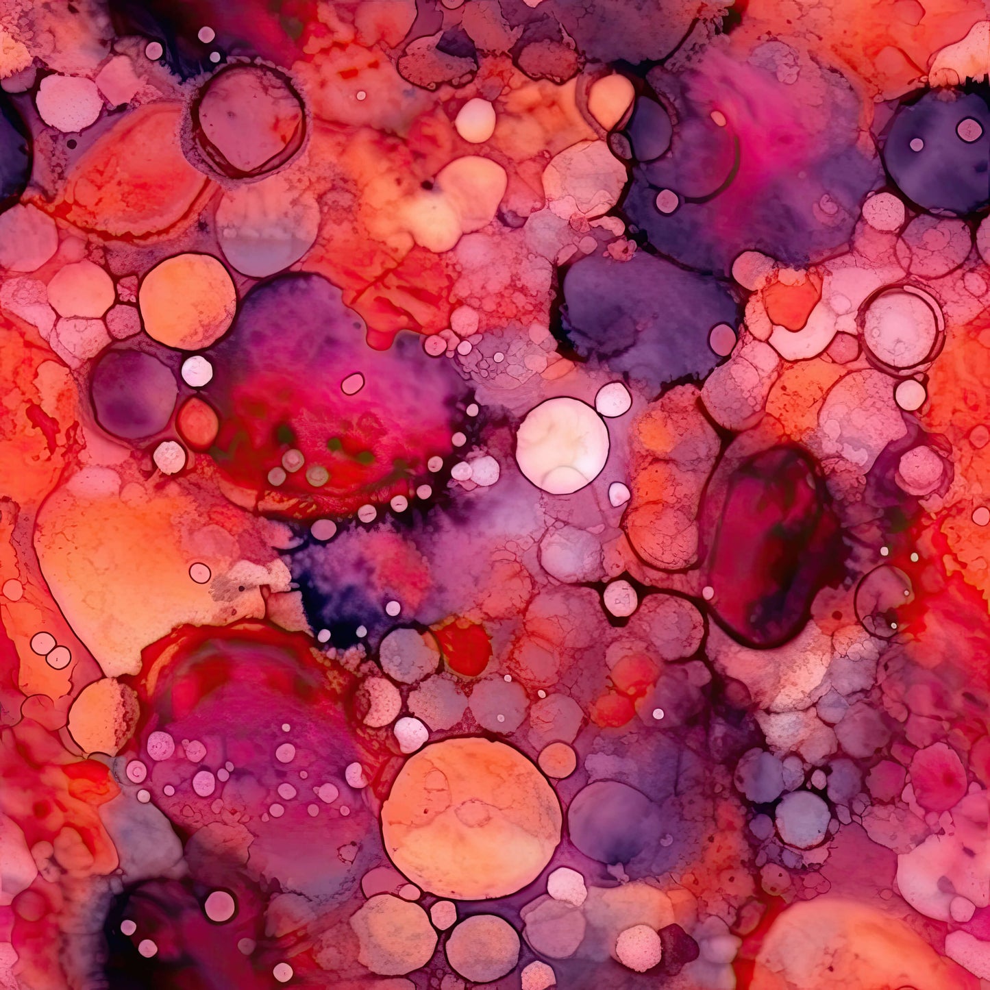 1.5cm Circle - Studs- Clear Acrylic - Alcohol Ink - 06