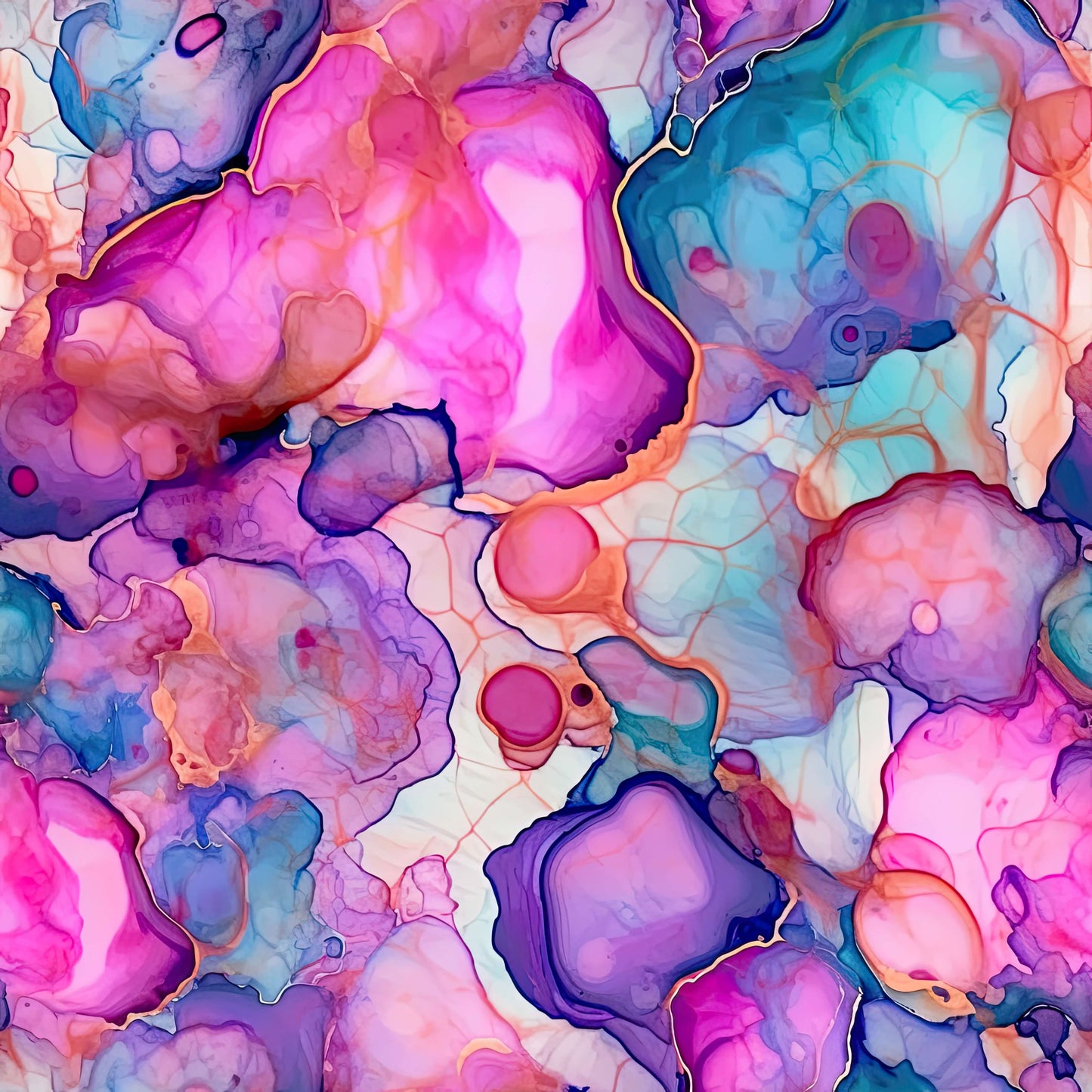 1.5cm Circle - 1 Hole- Clear Acrylic - Alcohol Ink - 12