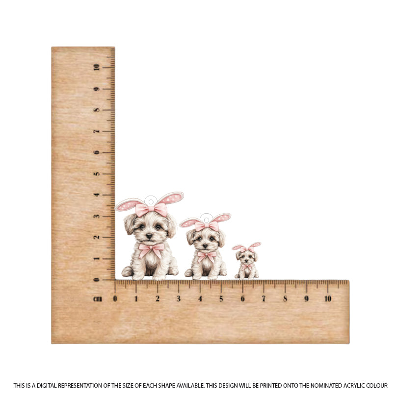 Easter Puppy Morkie printed on White Acrylic