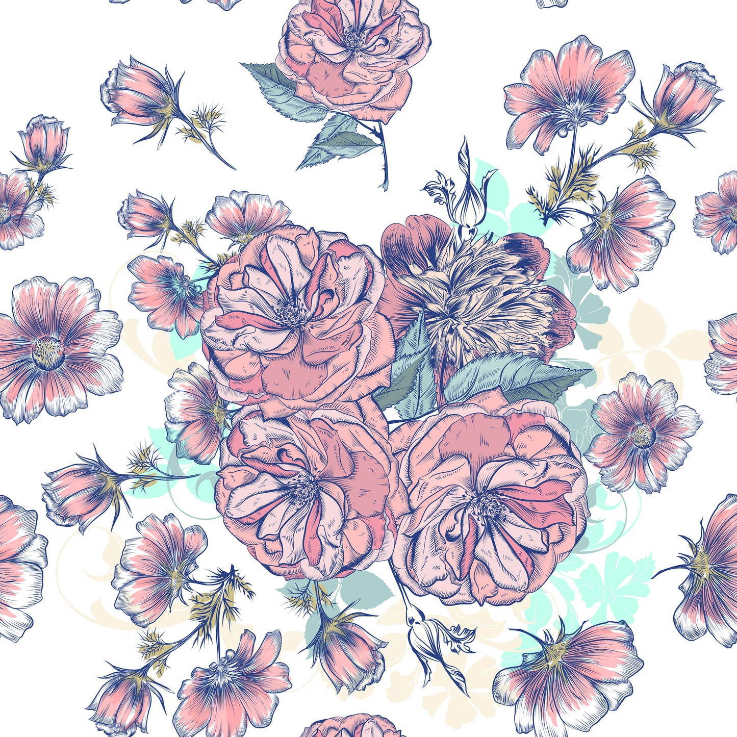 Pattern for printing on leather, acrylic, wood or cork for earring blanks or earring supplies in pattern style - Pattern - Blooms - 10