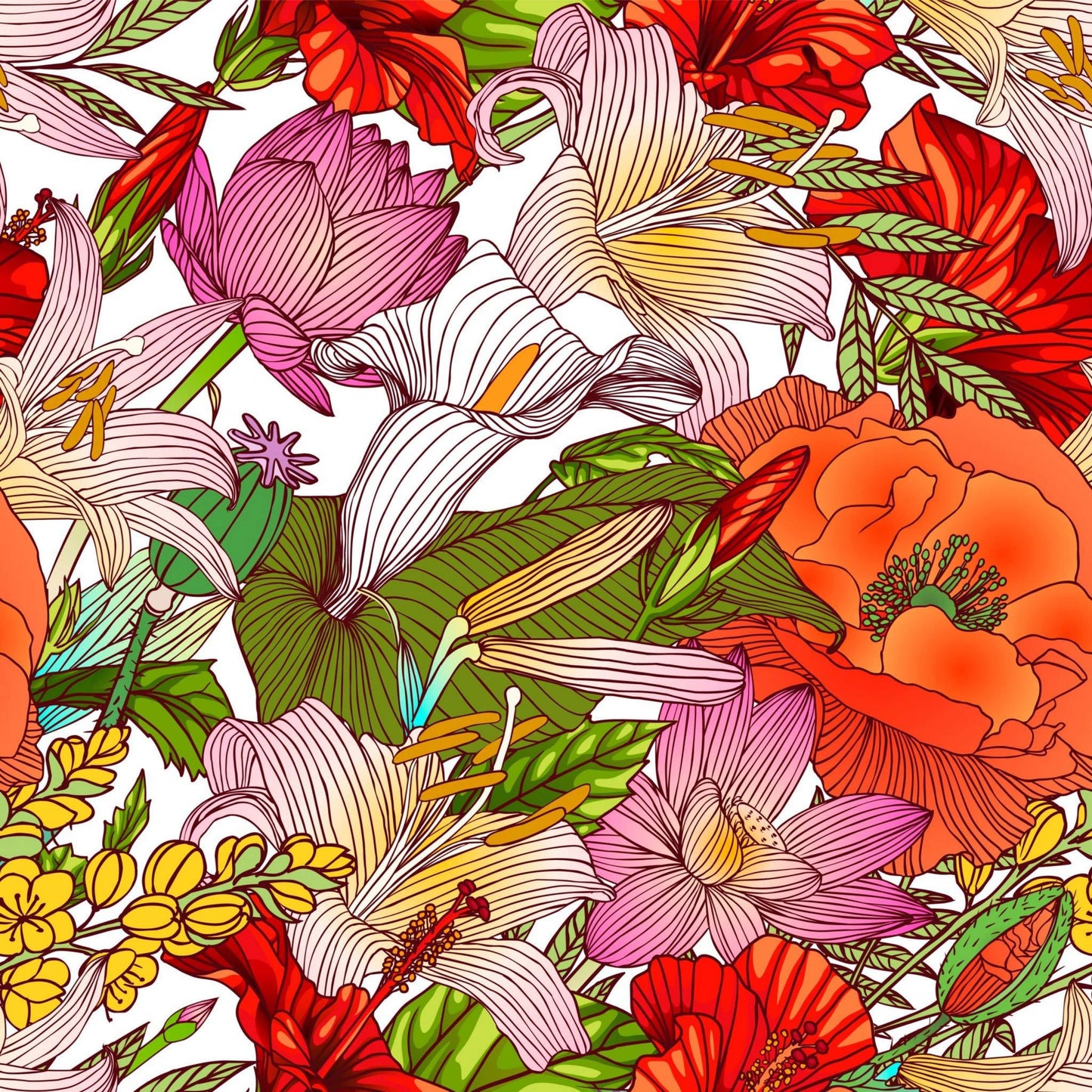 Pattern for printing on leather, acrylic, wood or cork for earring blanks or earring supplies in pattern style - Pattern - Blooms - 15