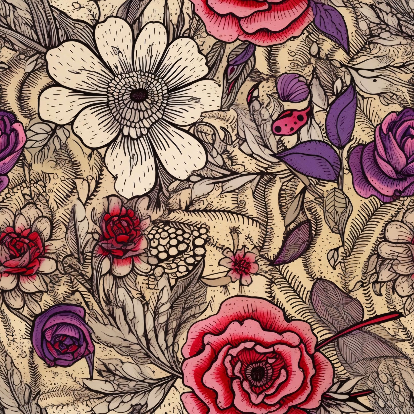 Pattern for printing on leather, acrylic, wood or cork for earring blanks or earring supplies in pattern style - Pattern - Blooms - 22