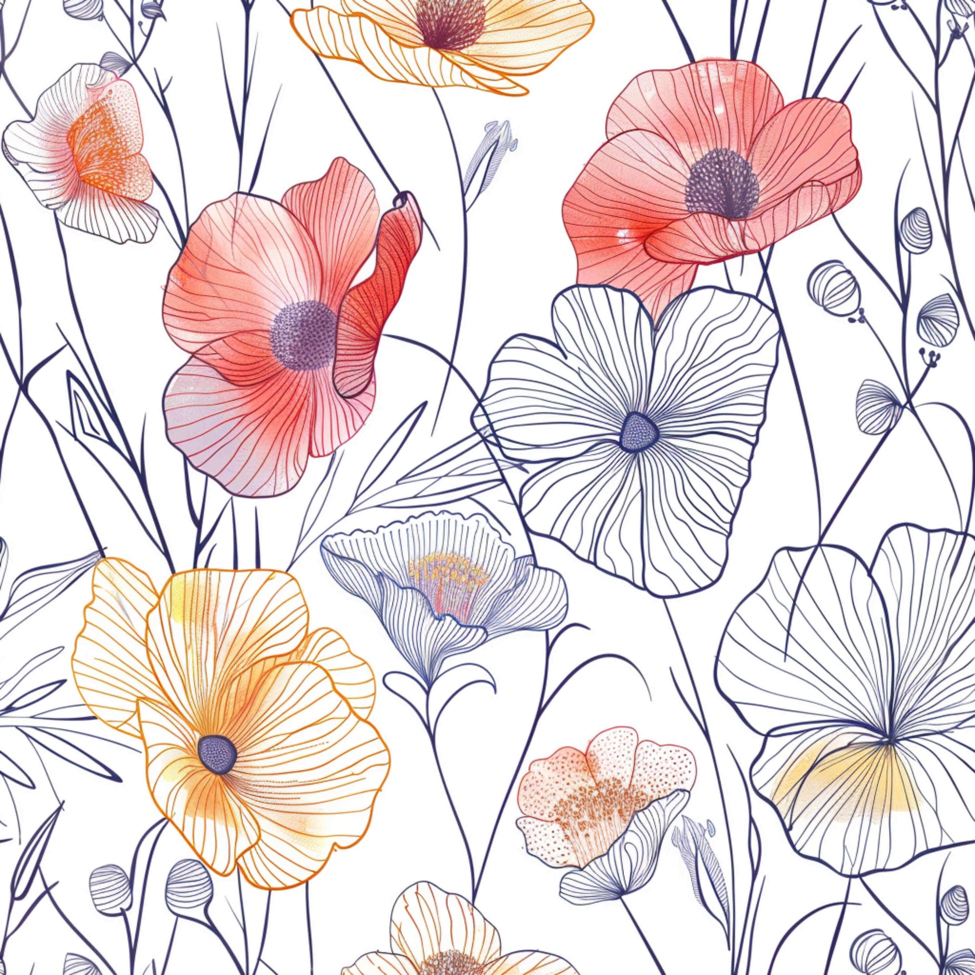 Pattern for printing on leather, acrylic, wood or cork for earring blanks or earring supplies in pattern style - Pattern -  Blooms - 43