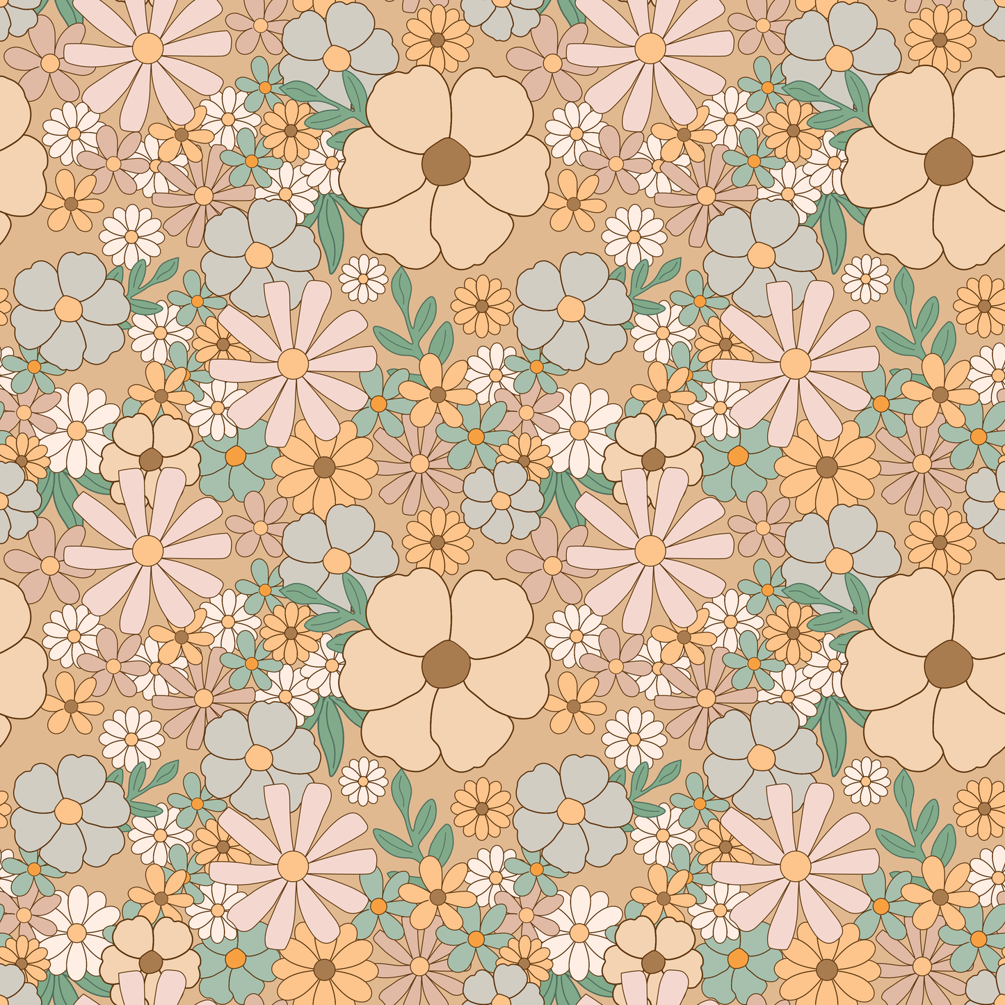 Pattern for printing on leather, acrylic, wood or cork for earring blanks or earring supplies in pattern style - Pattern -  Boho Floral - 05