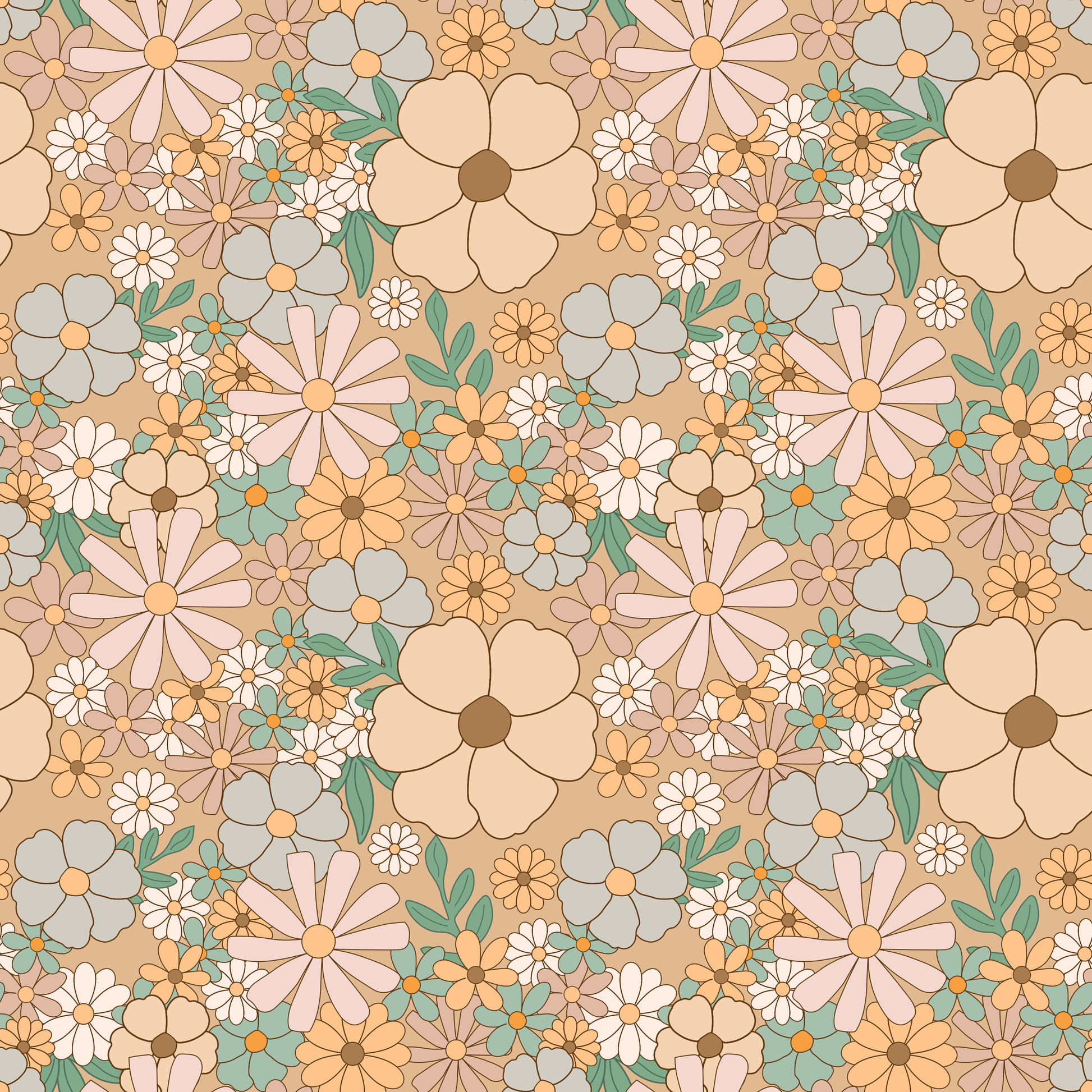 Pattern for printing on leather, acrylic, wood or cork for earring blanks or earring supplies in pattern style - Pattern -  Boho Floral - 05