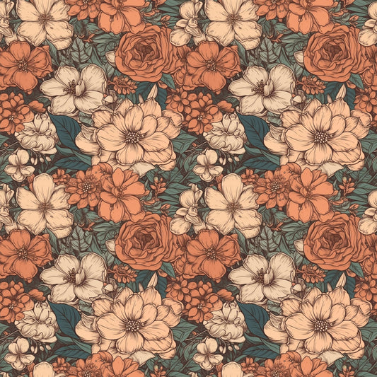 Pattern for printing on leather, acrylic, wood or cork for earring blanks or earring supplies in pattern style - Pattern -  Boho Floral - 08