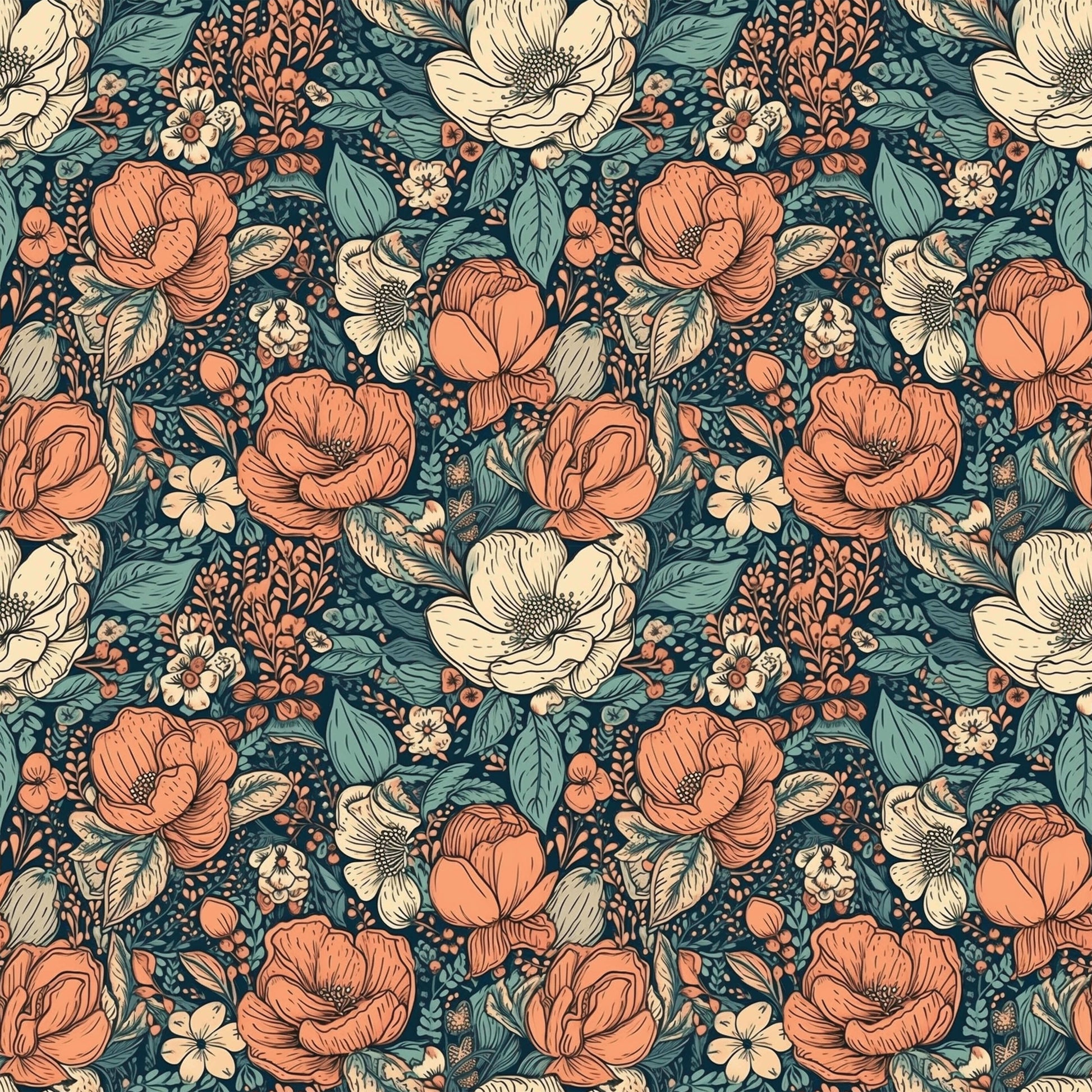 Pattern for printing on leather, acrylic, wood or cork for earring blanks or earring supplies in pattern style - Pattern -  Boho Floral - 09