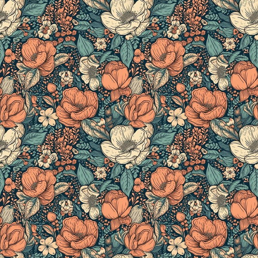 Pattern for printing on leather, acrylic, wood or cork for earring blanks or earring supplies in pattern style - Pattern -  Boho Floral - 09