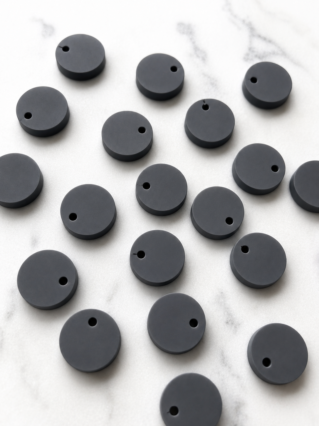 12.5mm or 15mm Charcoal Circle Toppers/Studs- Various Pack Sizes