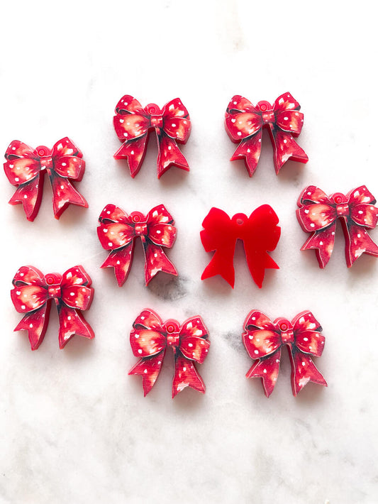 Small - Red Bow on Red Acrylic