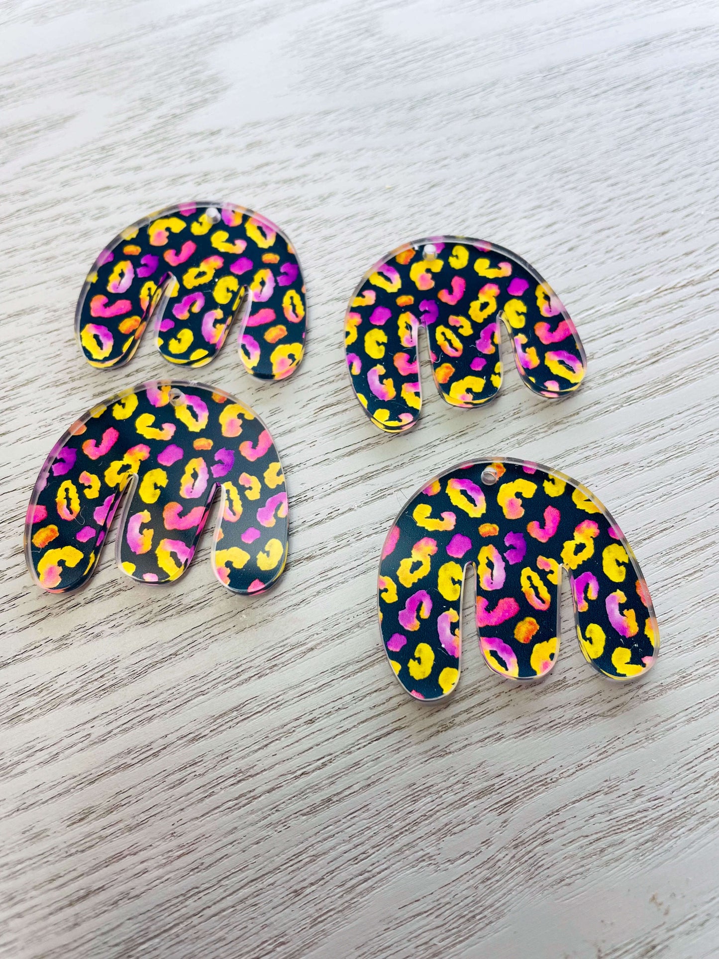 Clear Acrylic - Boho Shape - Leopard - 15