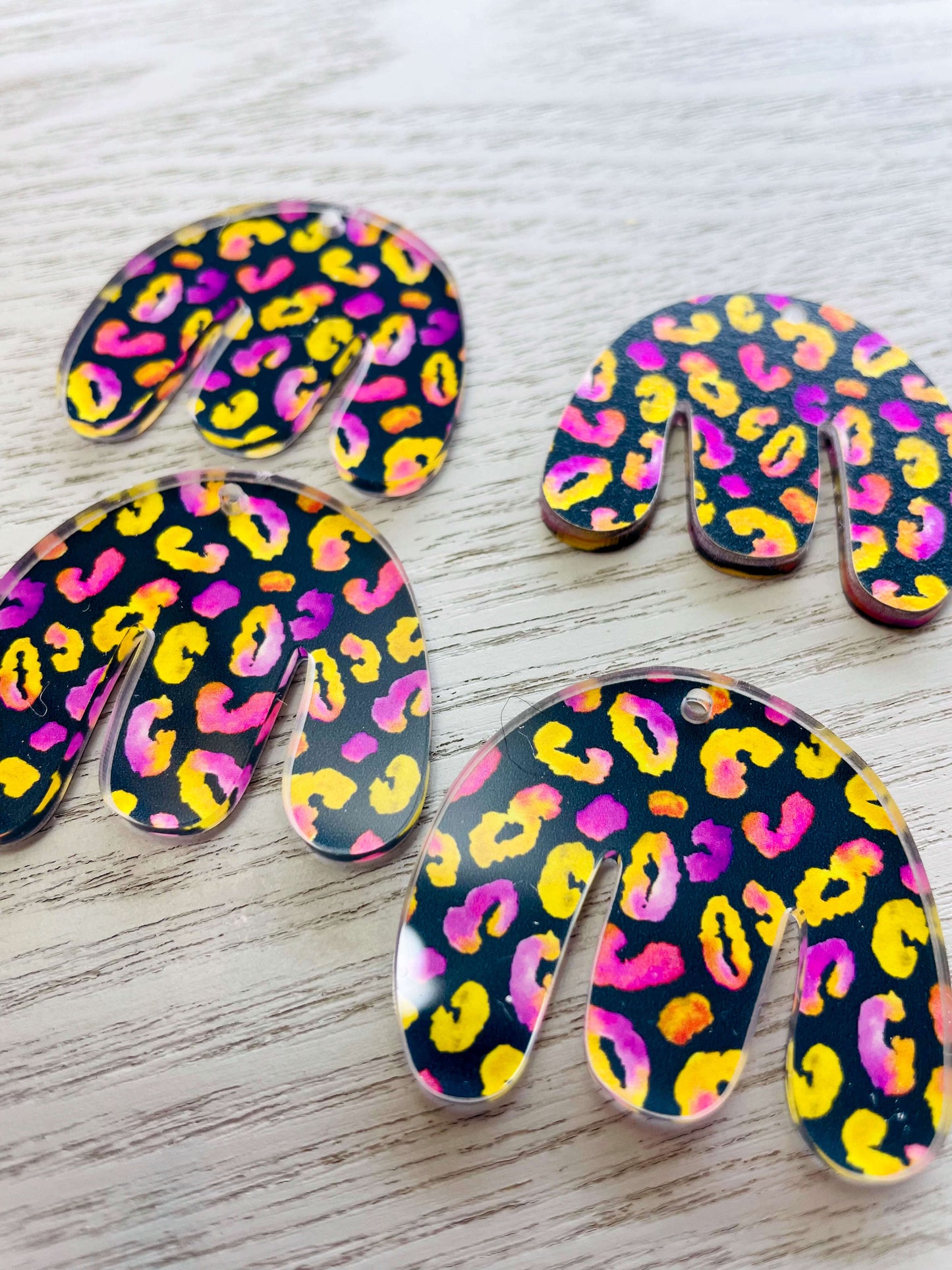 Clear Acrylic - Boho Shape - Leopard - 15