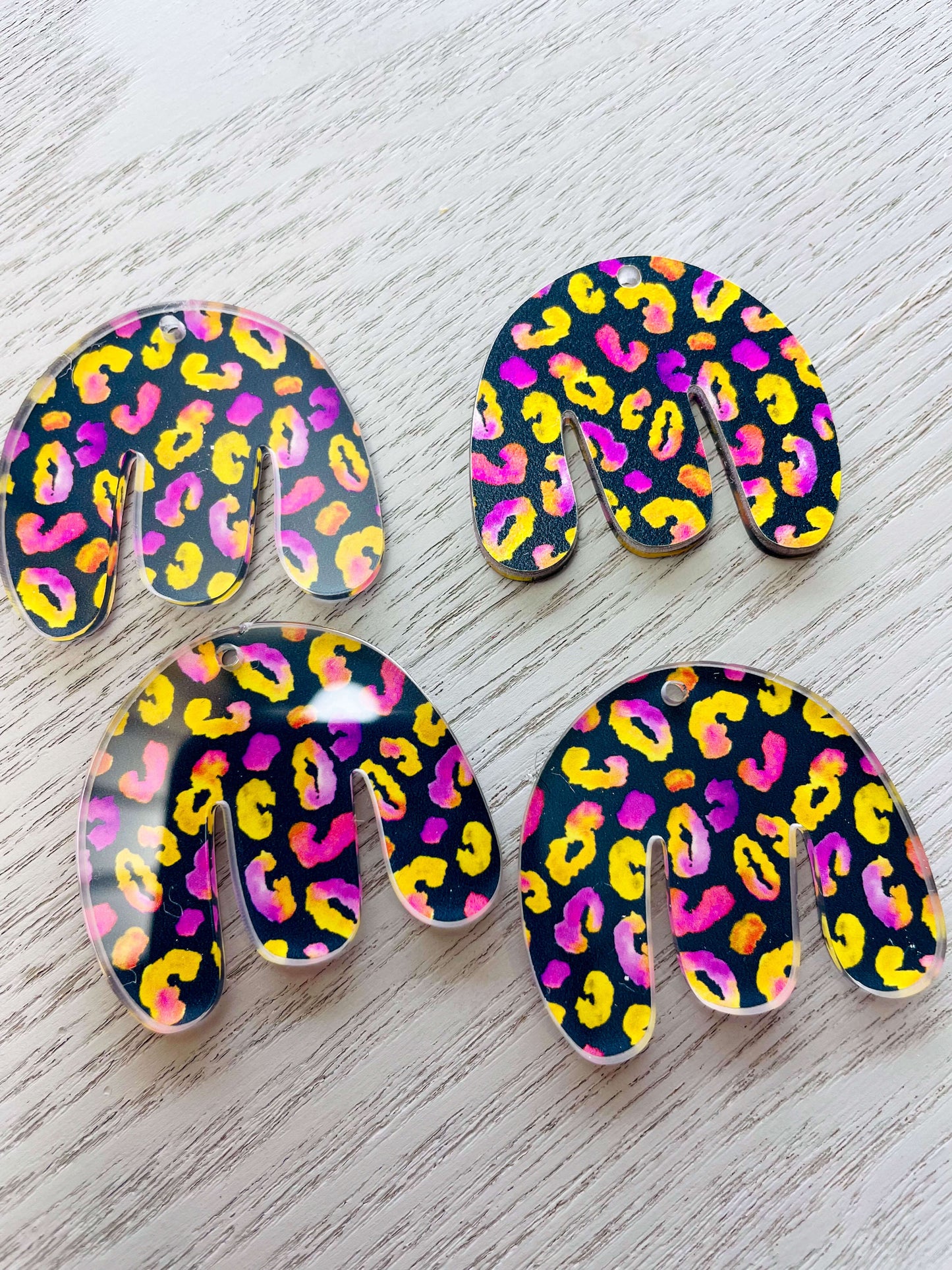 Clear Acrylic - Boho Shape - Leopard - 15