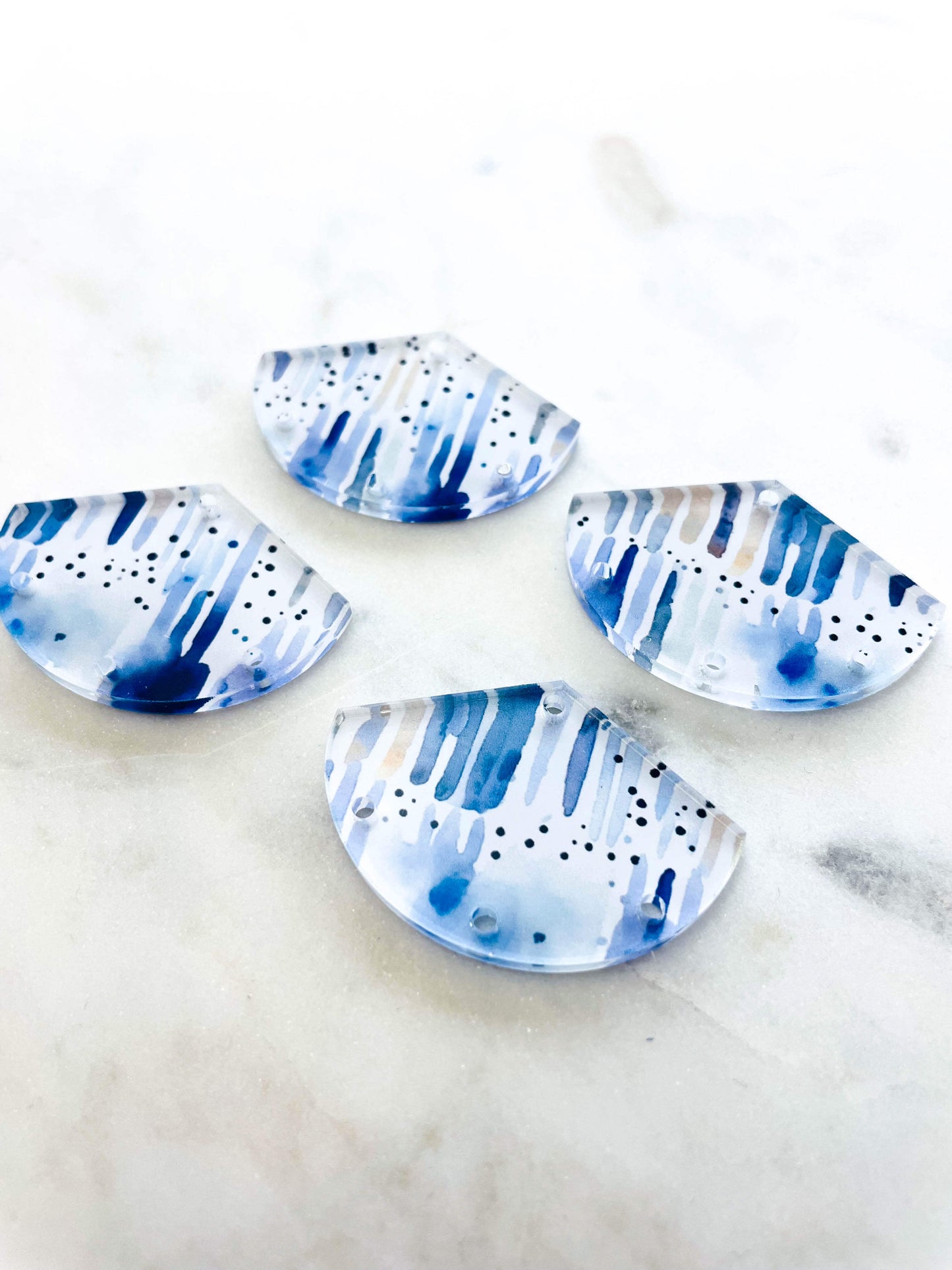 Fan - Clear Acrylic - Shibori - 17