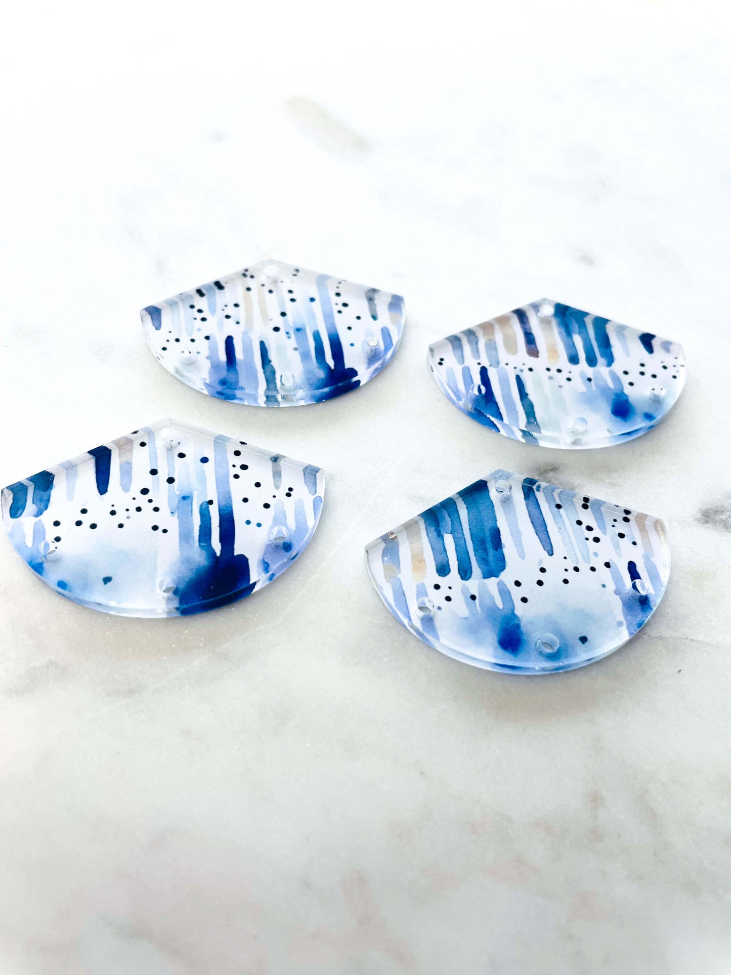 Fan - Clear Acrylic - Shibori - 17