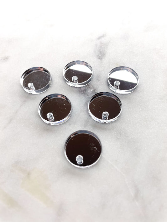 15mm Silver Mirror Circle Toppers/Studs