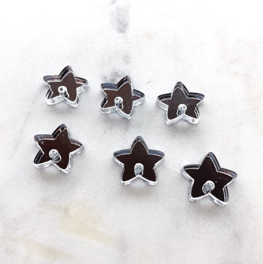 15mm Silver Mirror Star Toppers/Studs