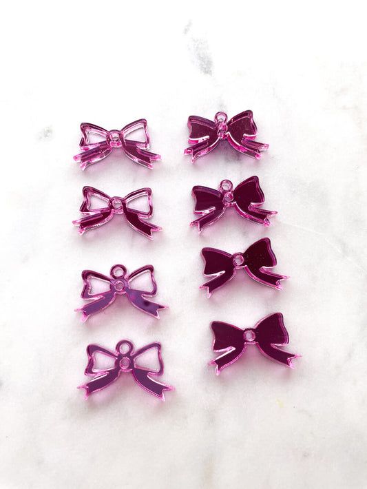 25mm Pink Mirror Bows