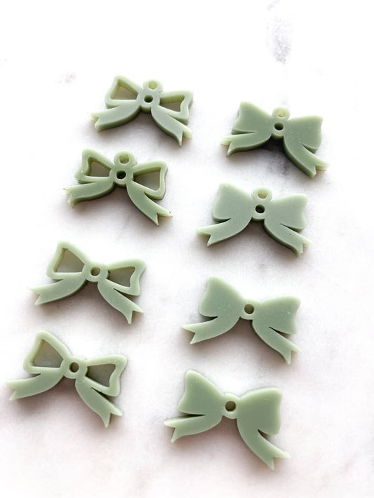 25mm Muted Green Bows
