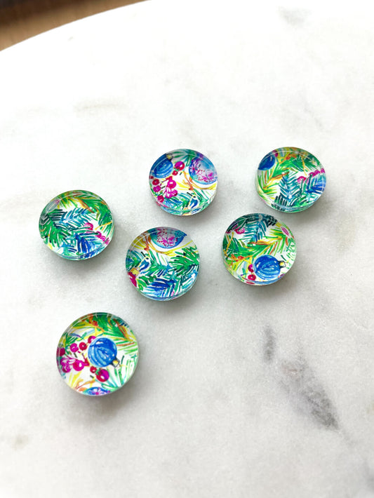 1.5cm Circle - Studs- Clear Acrylic - Christmas - 166