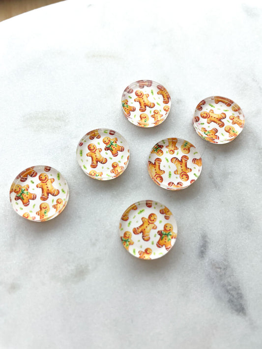 1.5cm Circle - Studs- Clear Acrylic - Christmas - 131