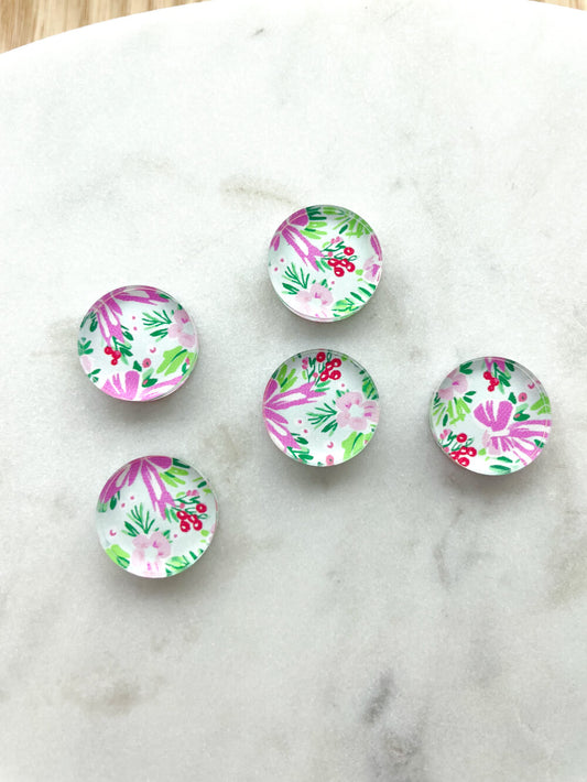 1.5cm Circle - Studs- Clear Acrylic - Christmas - 149