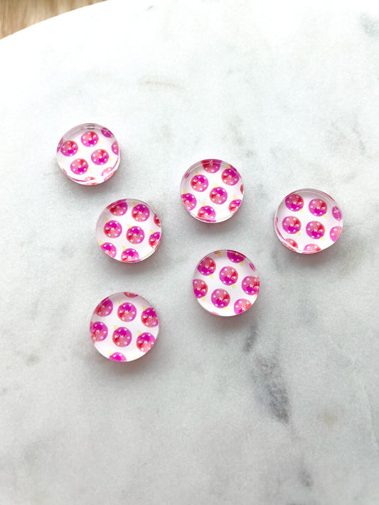 1.5cm Circle - Studs- Clear Acrylic - Christmas - 05