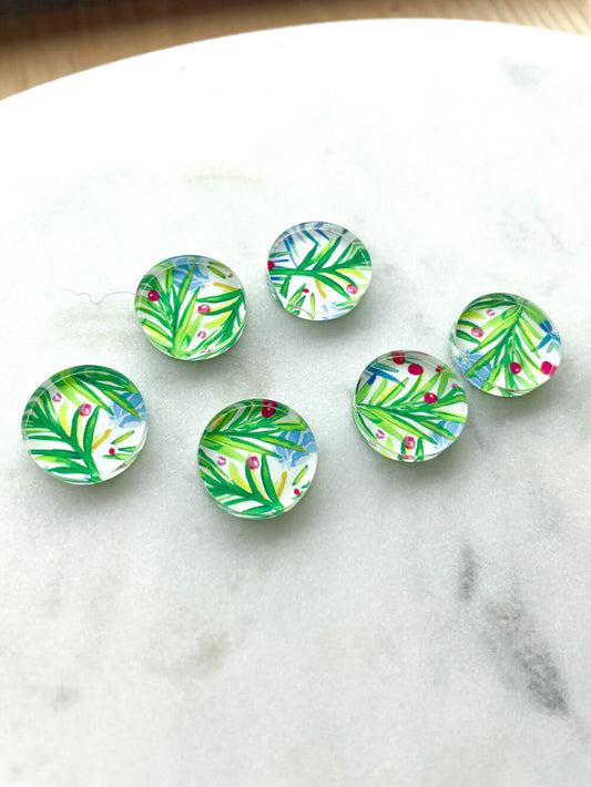 1.5cm Circle - Studs- Clear Acrylic - Christmas - 172