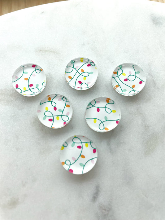 1.5cm Circle - Studs- Clear Acrylic - Christmas - 51