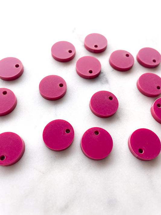 15mm Raspberry Circle Toppers/Studs