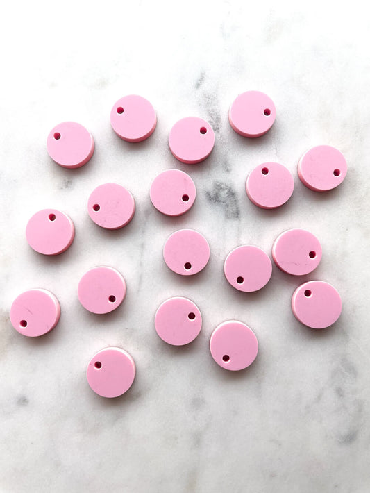 15mm Pastel Pink Circle Toppers/Studs