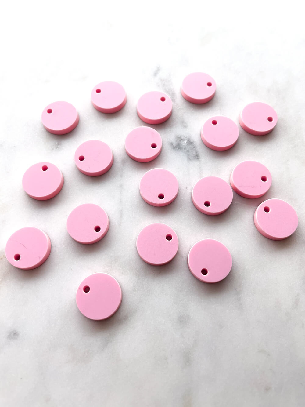12.5mm or 15mm Pastel Pink Circle Toppers/Studs - Various pack sizes
