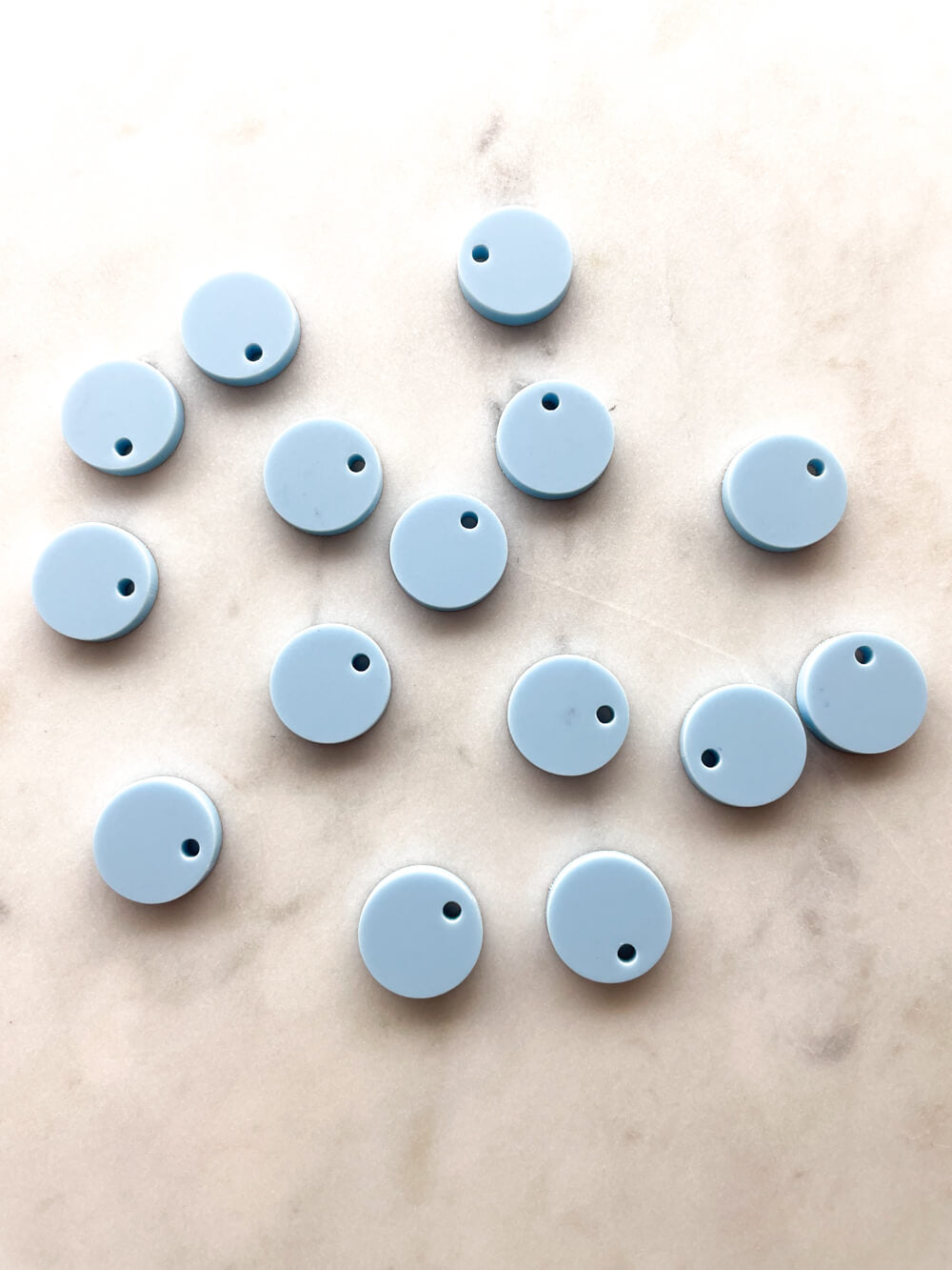 12.5mm or 15mm Pastel Blue Circle Toppers/Studs- Various Pack Sizes