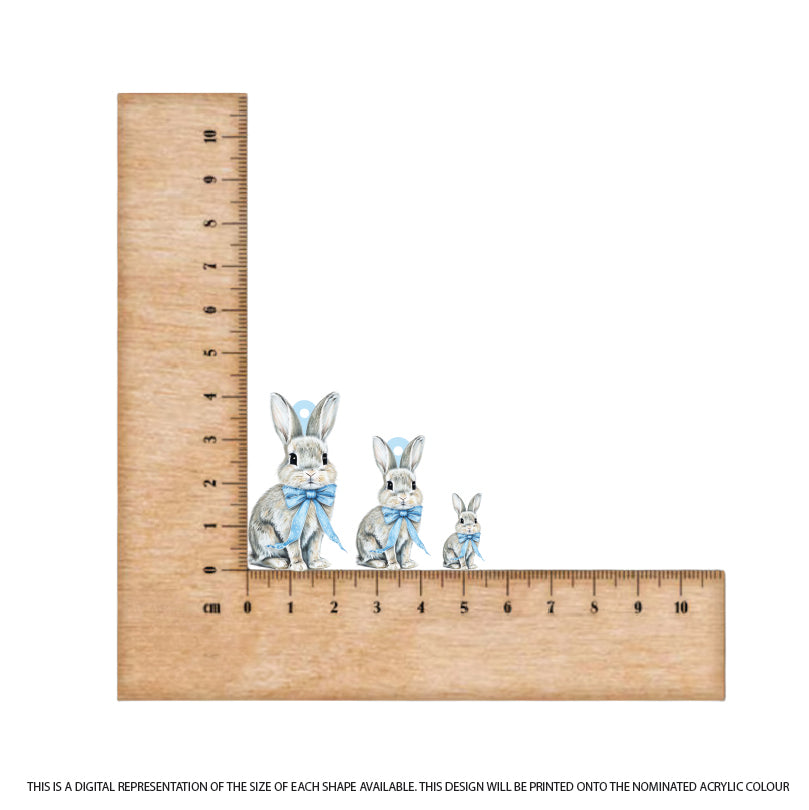 Easter Bunny 10 printed on Pastel Blue Acrylic