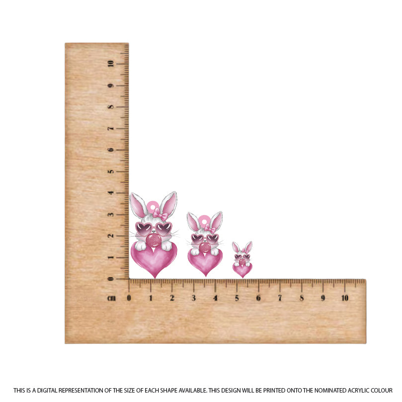 Easter Bunny 15 printed on Pink Acrylic