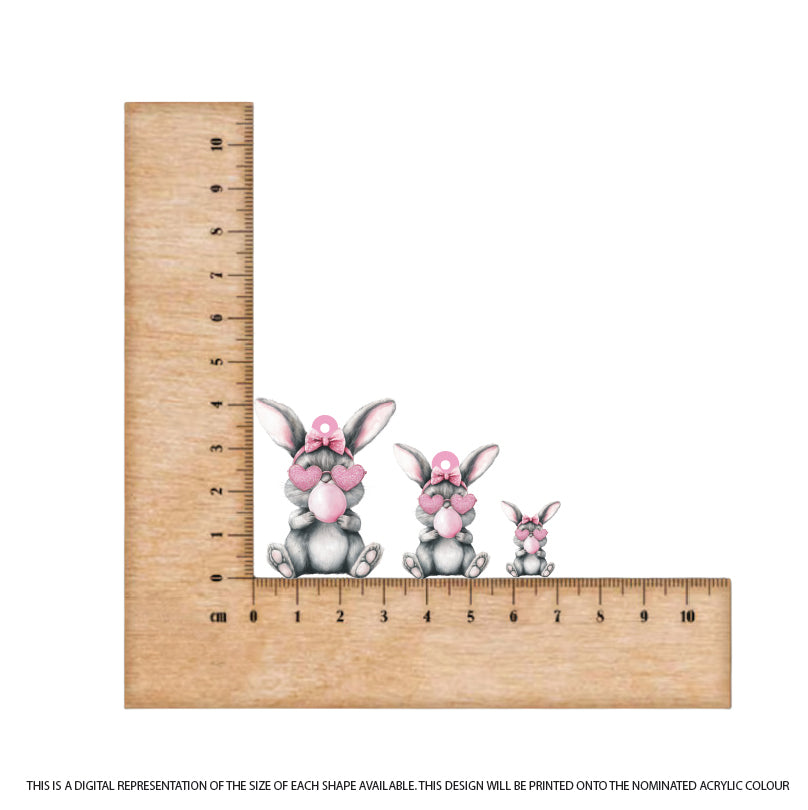 Easter Bunny 3 printed on Pink Acrylic