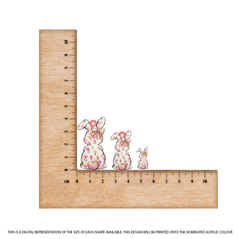 Easter Bunny Bums 4 printed on Salmon Acrylic