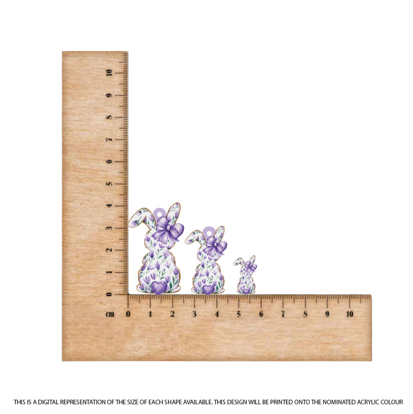 Easter Bunny Bums 7 printed on Lilac Acrylic