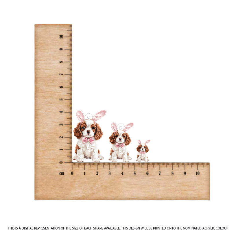 Easter Puppy Cavalier - 1 printed on White Acrylic
