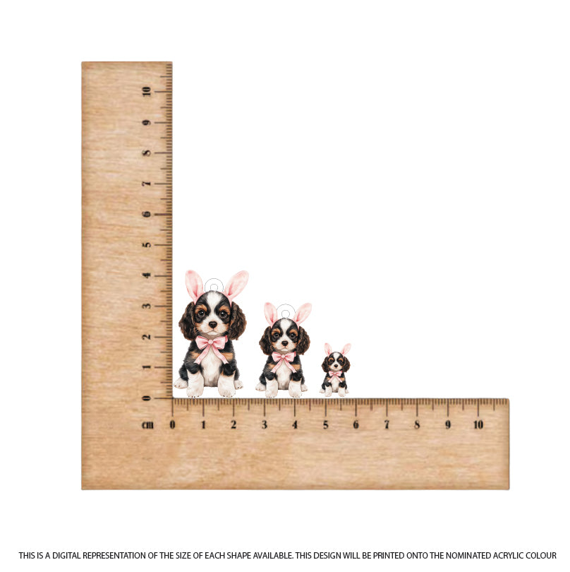 Easter Puppy Cavalier - 2 printed on White Acrylic