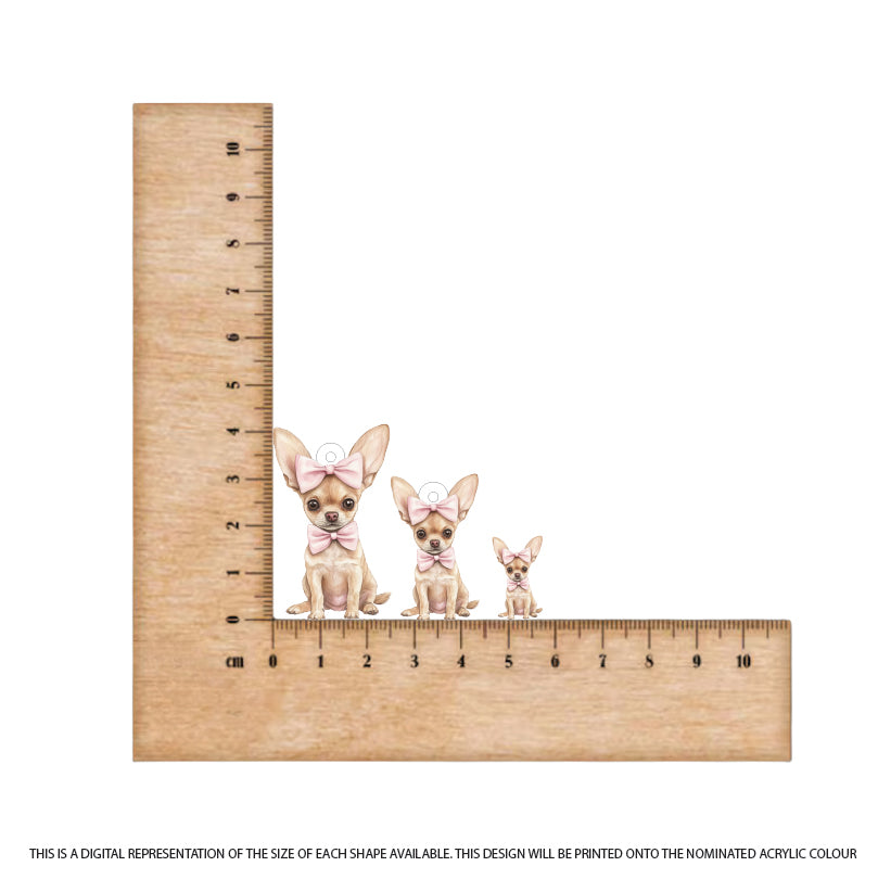 Easter Puppy Chihuahua printed on White Acrylic