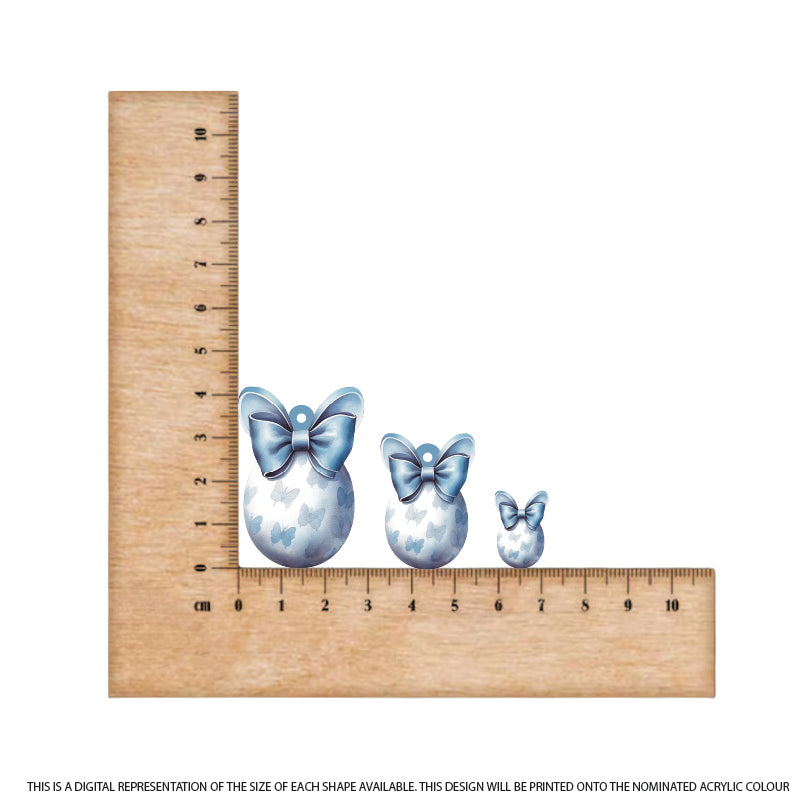 Easter Eggs 12 printed on Muted Blue Acrylic