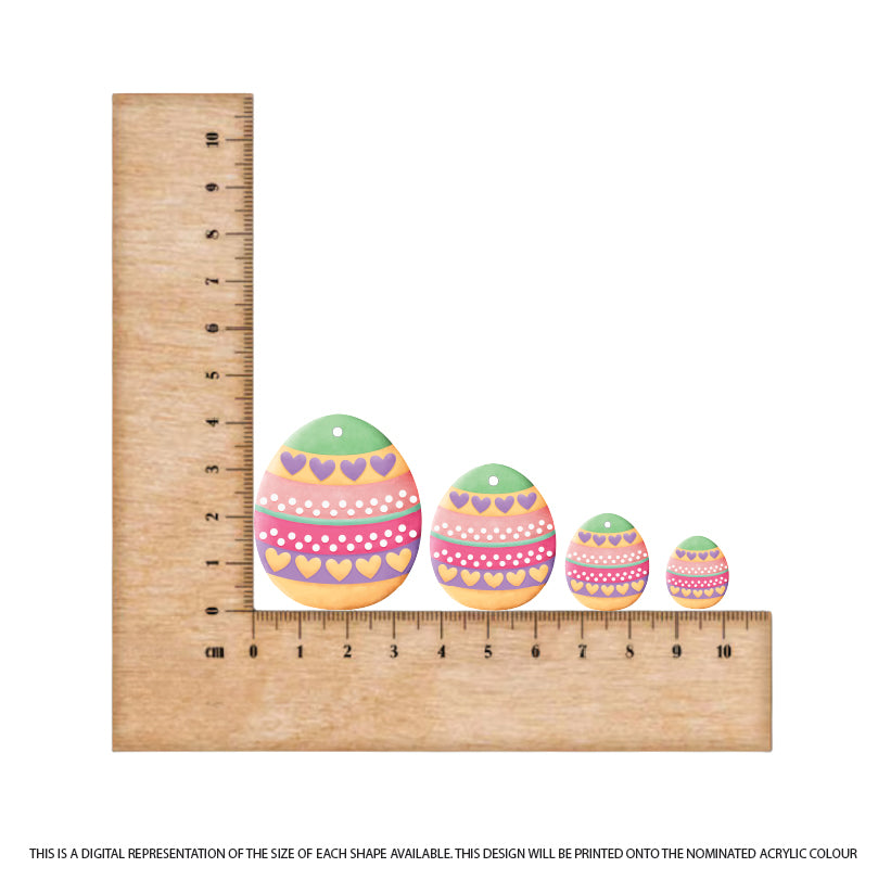 Easter Eggs 16 printed on Salmon Acrylic