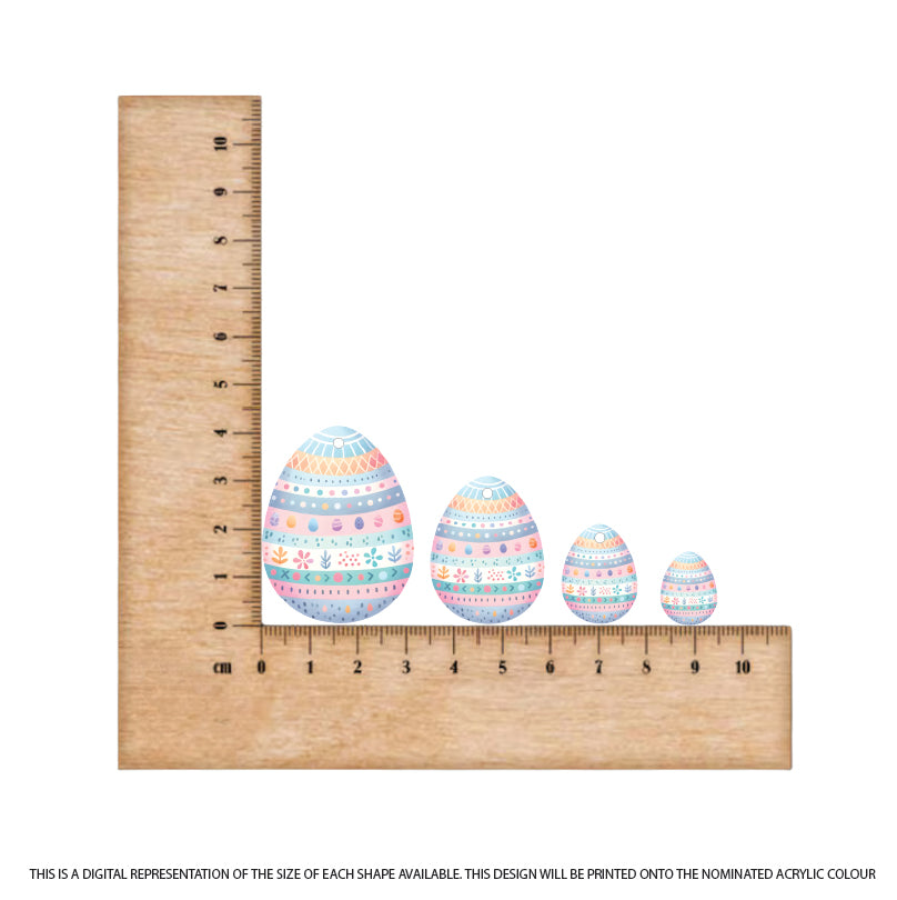 Easter Eggs 9 printed on Light Blue Acrylic