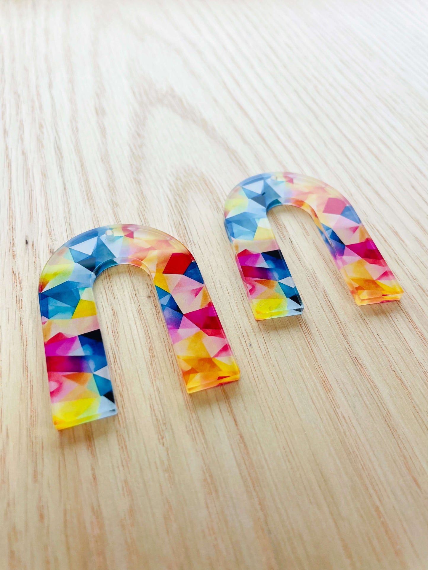 Large Horseshoe - Clear Acrylic - Watercolour - 23