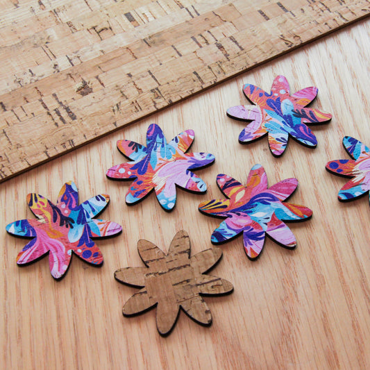 Cork - 40mm - Flower  4 - Abstract Art - 02